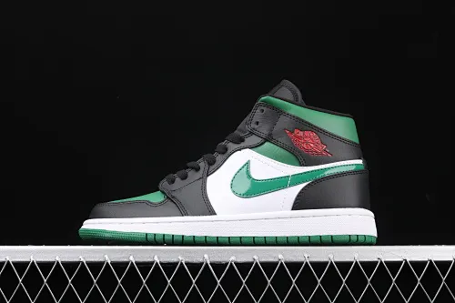 All categories Air Jordan Jordan series basketball shoes Air Jordan 1 Mid Air Jordan 1 Mid AJ1 Joe 1 mid-top black and white green basketball shoes 554724-067